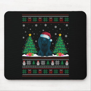 Santa Hat Afador Dog Christmas Tree Lights Ugly Sw Mouse Mat