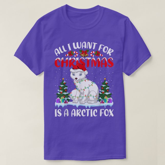 Santa Hat All I Want For Christmas Is A Arctic Fo  T-Shirt (Design Front)
