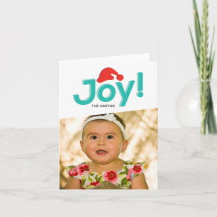 Santa hat and Joy Holiday Card