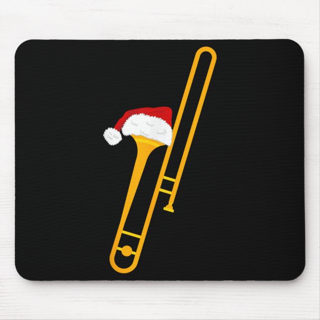 Santa Hat And Trombone Cool Christmas Novelty  Mouse Mat (Front)