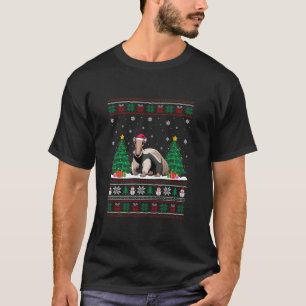 Santa Hat Anteater Christmas Tree Lights Ugly Swea T-Shirt