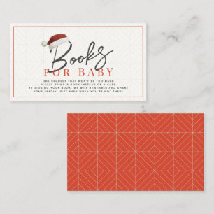 Santa Hat Baby Shower Book Request Enclosure Card
