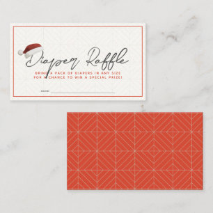 Santa Hat Baby Shower Diaper Raffle Ticket Enclosure Card