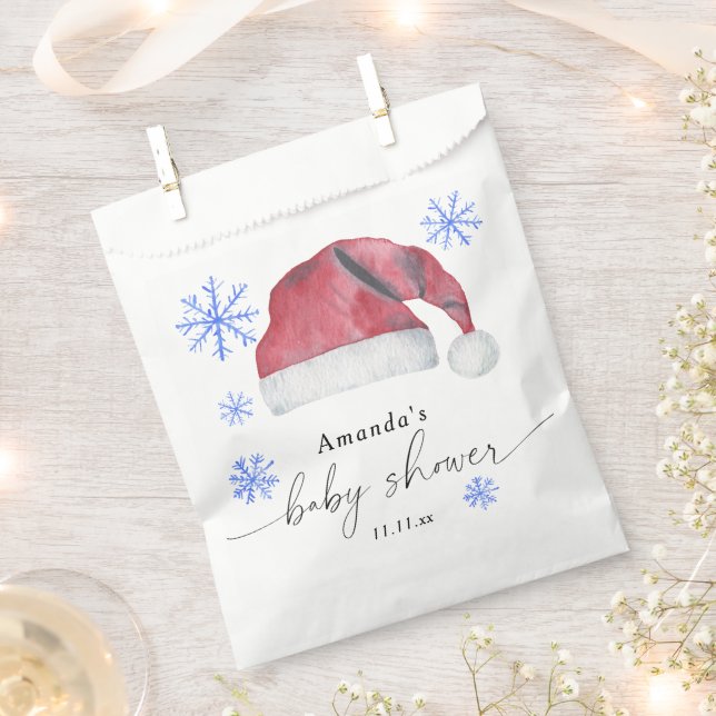 Santa Hat - baby shower  Favour Bags (Clipped)
