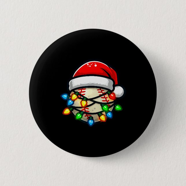 Santa Hat Baseball Toddler Kids Christmas Lights X 6 Cm Round Badge (Front)