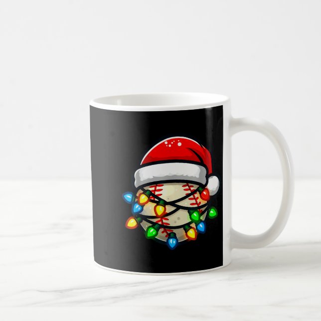 Santa Hat Baseball Toddler Kids Christmas Lights X Coffee Mug (Right)