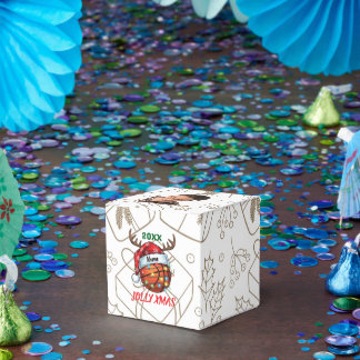  Santa Hat Basketball Reindeer Christmas Fun Sport Favour Box