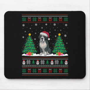 Santa Hat Bernard Dog Christmas Tree Lights Ugly S Mouse Mat