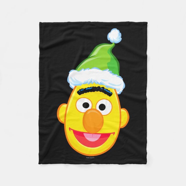 Santa Hat Bert  Fleece Blanket (Front)
