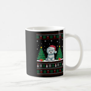 Santa Hat Bichon Frise Dog Xmas Tree Lights Ugly S Coffee Mug