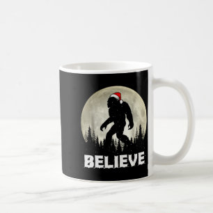 Santa Hat Bigfoot Believe Christmas Lights Rock Sa Coffee Mug