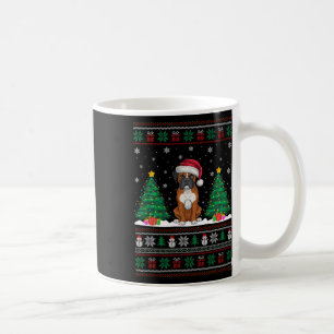 Santa Hat Boxer Dog Christmas Tree Lights Ugly Swe Coffee Mug