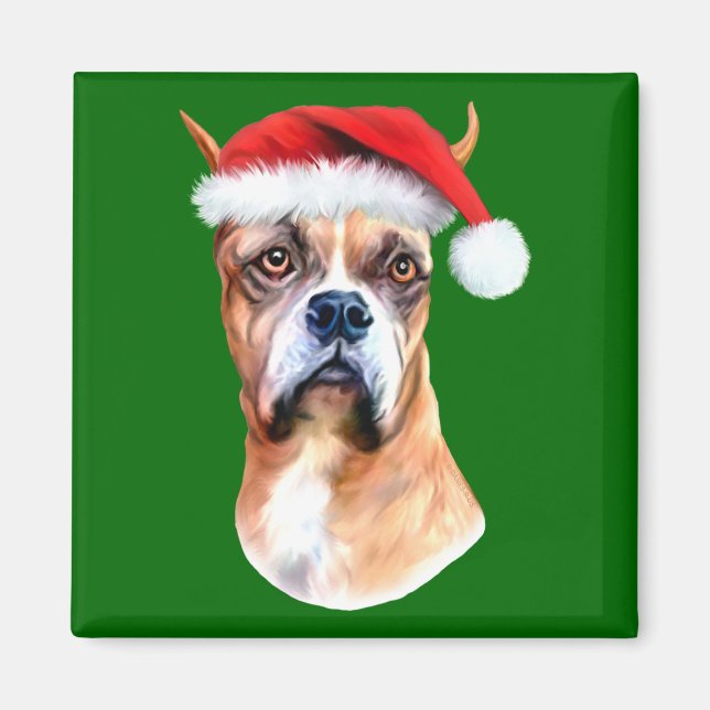 Santa Hat Boxer Magnet (Front)