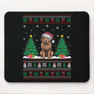 Santa Hat Briard Dog Christmas Tree Lights Ugly Sw Mouse Mat