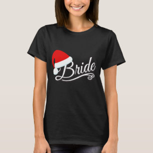 Santa Hat Bride T-Shirt black