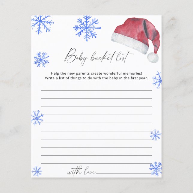 Santa hat - bucket list game (Front)