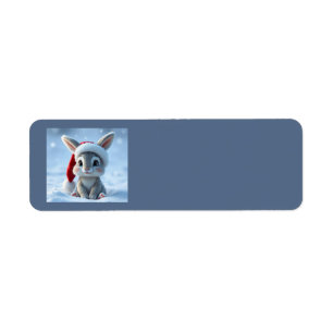 Santa Hat Bunny Address Labels