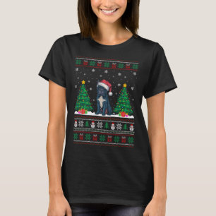 Santa Hat Cane Corso Dog Christmas Tree Lights Ugl T-Shirt