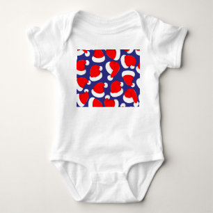 Santa Hat Cartoon Seamless Background Baby Bodysuit