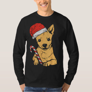 Santa Hat Chihuahua Chiwawa Dog Christmas Xmas T-Shirt
