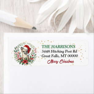 Santa Hat Chihuahua Dog Wreath Christmas