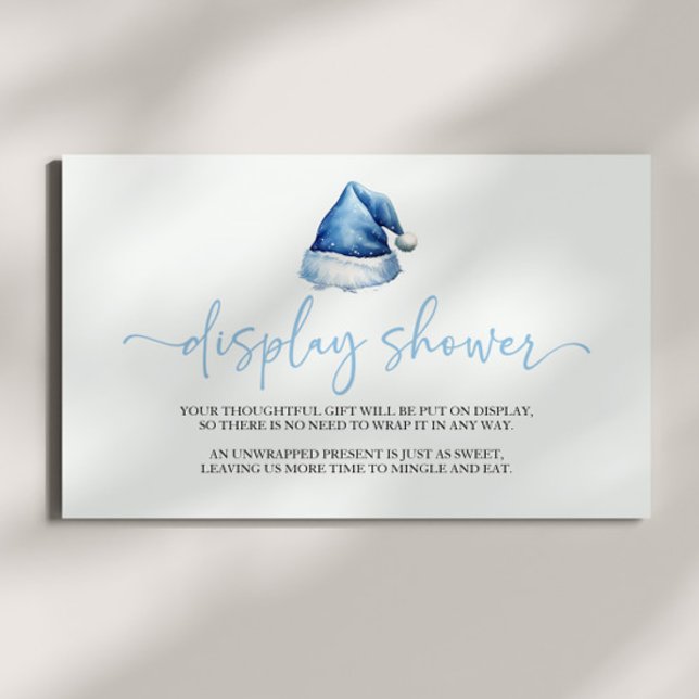 Santa Hat Christmas Baby Shower Display Shower Enclosure Card (Creator Uploaded)