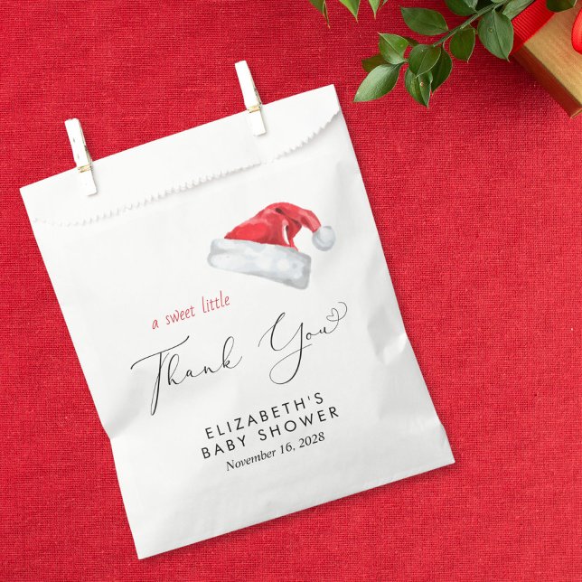 Santa Hat Christmas Baby Shower Thank You Favour Bags (Creator Uploaded)
