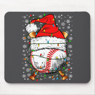 Santa Hat Christmas Baseball Player Srts For Men B Mouse Mat