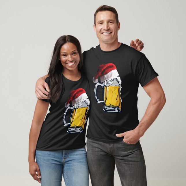 Santa Hat Christmas Beer T-Shirt (Unisex)