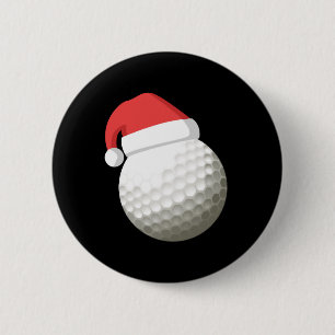 Santa Hat Christmas Golf 6 Cm Round Badge
