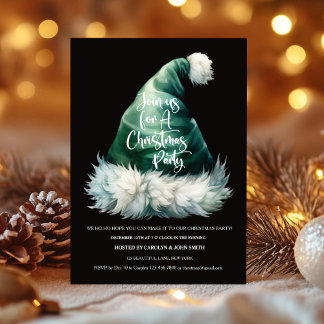 Santa Hat Christmas Party Invitation Template