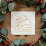 Santa Hat Christmas Sketch Illustration Foil Napkins<br><div class="desc">Elevate your holiday party this season with these paper napkins featuring a playfully illustrated Santa hat paired with chic typography in a gorgeous gold foil. Original illustration and design by Annie Montgomery Design.</div>