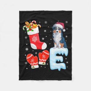 Santa Hat Christmas Stocking Holiday Australian Sh Fleece Blanket