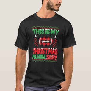 Santa Hat Christmas USA American Football Sport Te T-Shirt