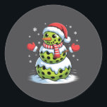 Santa Hat Ckleball Snowman Christmas Men Women Kid Classic Round Sticker<br><div class="desc">Santa Hat Ckleball Snowman Christmas Men Women Kids Long Sleeve</div>