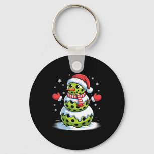 Santa Hat Ckleball Snowman Christmas Men Women Kid Key Ring