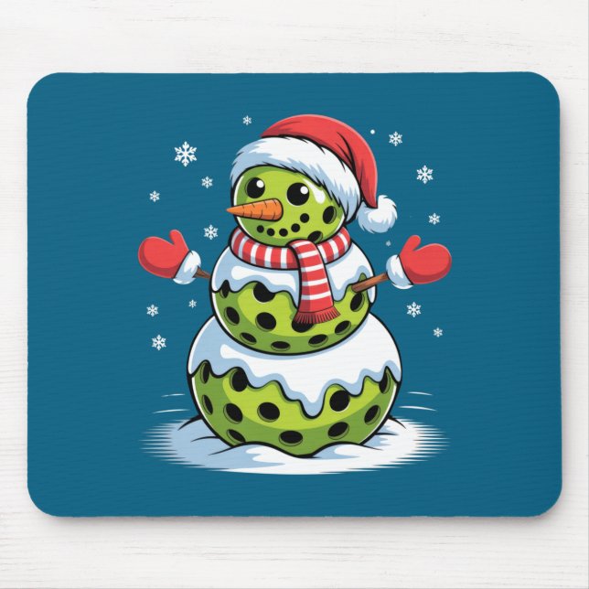 Santa Hat Ckleball Snowman Christmas Men Women Kid Mouse Mat (Front)