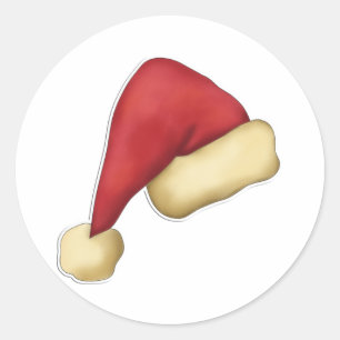 Santa Hat Classic Round Sticker