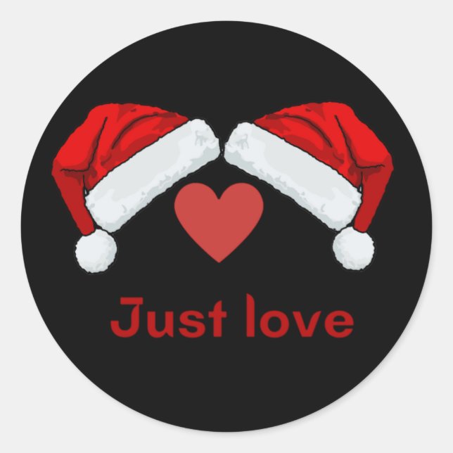 Santa hat classic round sticker (Front)
