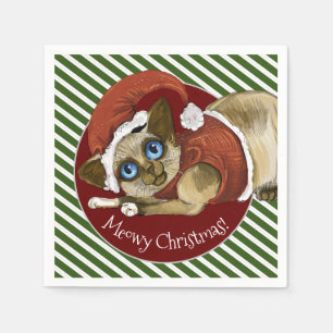 Santa Hat&Coat Christmas Kitty Napkin