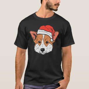Santa Hat Corgi Christmas Xmas Dog  Owner Men Wome T-Shirt