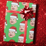 Santa Hat Custom Face Photo Christmas Wrapping Paper<br><div class="desc">Santa Hat Custom Face Photo Christmas Wrapping Paper</div>