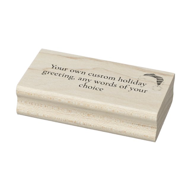 Santa Hat Custom Holiday Greeting Rubber Stamp (Stamp)