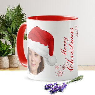 Santa Hat Custom Photo Mug Personalize