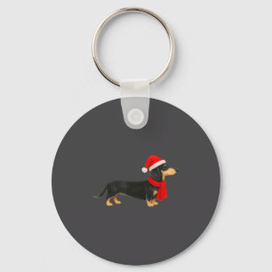 Santa Hat Dachshund Christmas Funny Cute Dog Mom  Key Ring