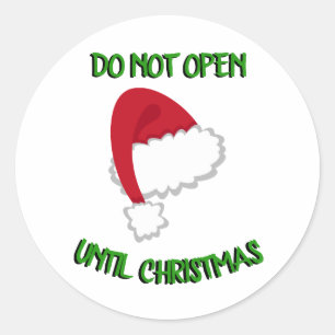 Santa Hat Don't Open Sticker