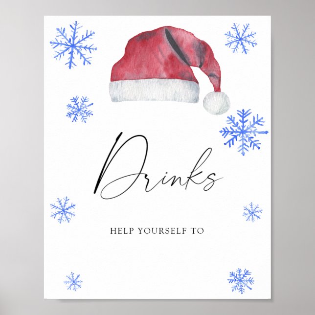 Santa hat - Drinks Poster (Front)