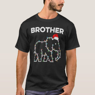 Santa Hat Elephant Xmas Lights Brother Elephant Ch T-Shirt