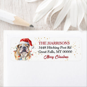 Santa Hat English Bulldog Christmas