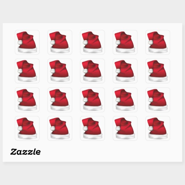 Santa Hat Envelope Seals (Sheet)